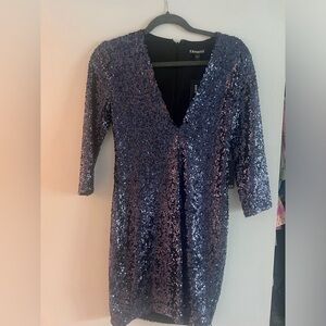Express Sequin Dress- Deep V Neck- NWT